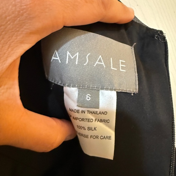 Amsale Black Ruched Sweetheart Gown worn once! offers welcome! - Picture 6 of 7